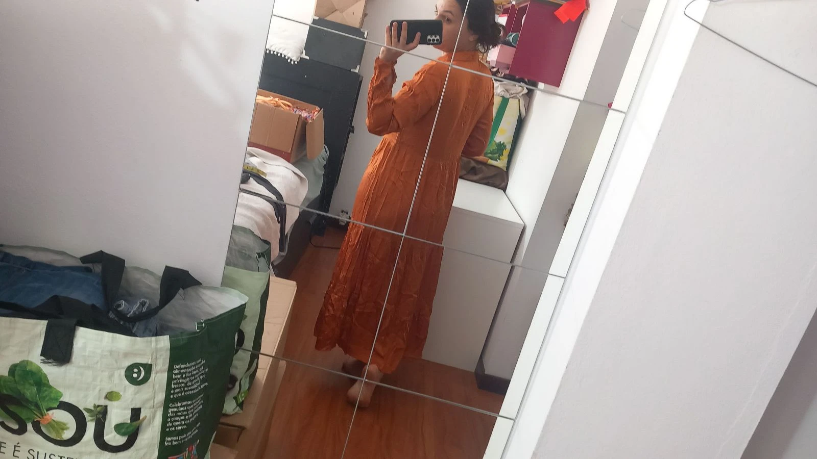 Vestido camisa laranja, Motel Fit's M/L – photo 13